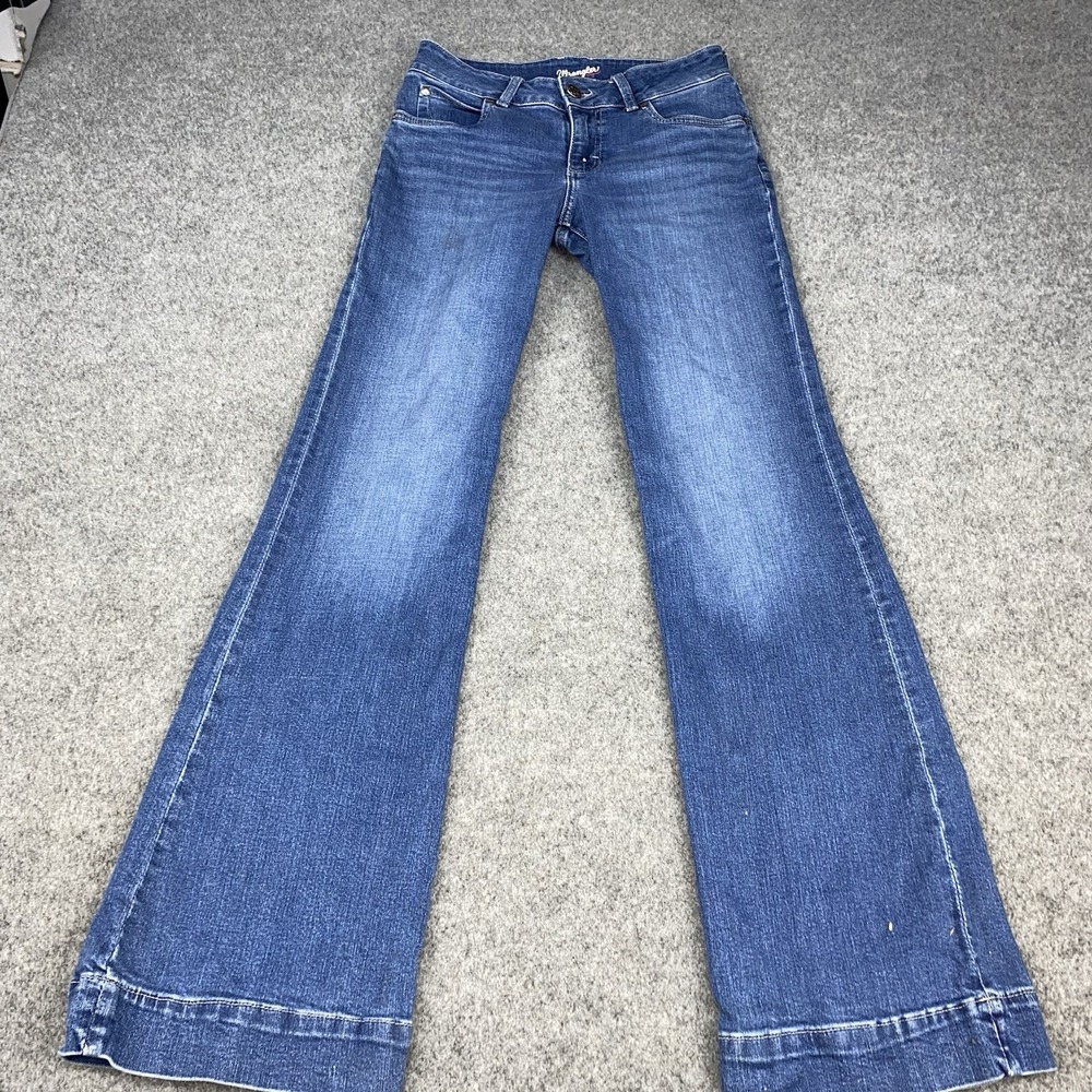 Wrangler Jeans Women 27x34 Bootcut Flare Stretch Denim Western Cowgirl Blue
